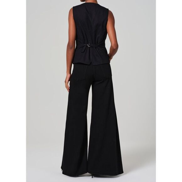 Citizens of Humanity Women's Black Annina Corduroy Wide Leg Pants Size 24 NWOT - Picture 3 of 13